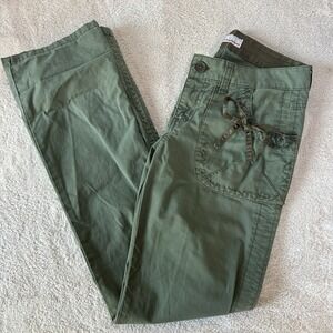 Vintage Y2K L.E.I Pants w/Bow's Women Size 1 (25-26)Green Low Rise Bootcut 2000s